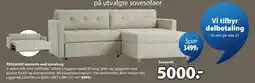 JYSK TEGLHOUSE sovesofa med sjeselong tilbud