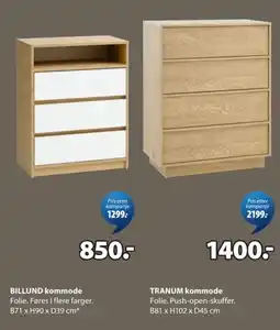 JYSK BILLUND kommode tilbud