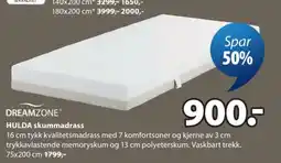 JYSK Dreamzone hulda skummadrass tilbud