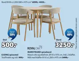 JYSK Royal Oak Marstrand spisebord tilbud