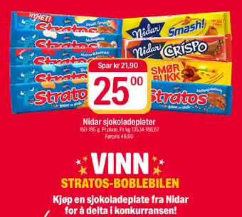 Coop Extra Nidar sjokoladeplater tilbud