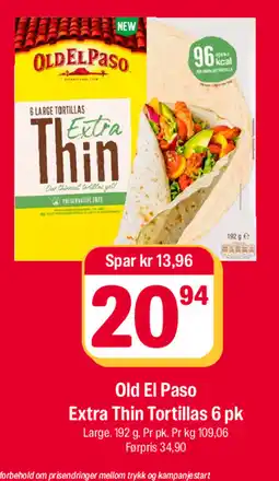 Coop Extra Old El Paso Extra Thin Tortillas tilbud