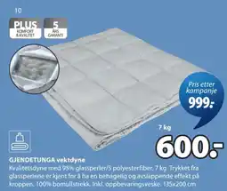 JYSK Gjendetunga vektdyne tilbud