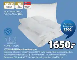JYSK Norsk Dun Jotunheimen moskusdunsdyne tilbud