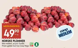 Coop Mega Norske Plommer tilbud