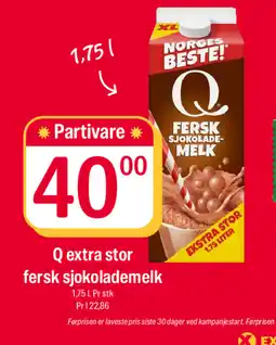 Coop Extra Q fersk sjokolademelk tilbud