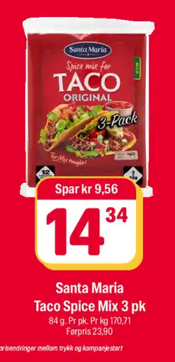 Coop Extra Santa Maria Taco Spice Mix 3 pk tilbud