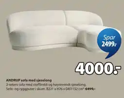 JYSK Andrup sofa med sjeselong tilbud