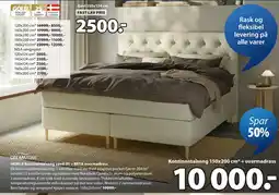 JYSK Dreamzone Hempla kontinentalseng sand-91 + brya overmadrass tilbud