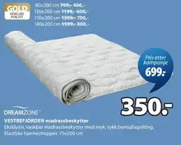 JYSK Dreamzone vestrefjorden madrassbeskytter tilbud