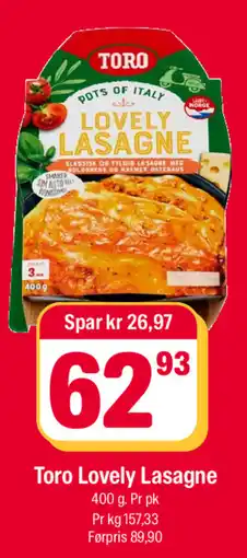 Coop Extra Toro Lovely Lasagne tilbud