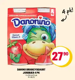 Coop Extra Danonino drikkeyoghurt jordbær tilbud