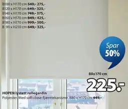 JYSK Hopen lystett rullegardin tilbud