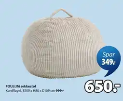 JYSK FOULUM sekkestol tilbud