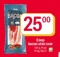 Coop Extra Coop bacon uten svor tilbud
