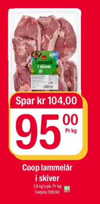 Coop lammelår i skiver
