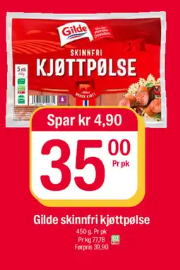 Coop Extra Gilde skinnfri kjøttpølse tilbud