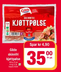 Coop Extra Gilde skinnfri kjøttpølse tilbud