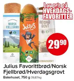 Spar Julius Favorittbrød/ Norsk Fjellbrød/ Hverdagsgrovt tilbud