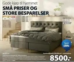 JYSK LYGNA kontinentalseng grå-40 + RESA overmadrass tilbud