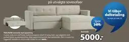 JYSK TEGLHUSE sovesofa med sjeselong tilbud