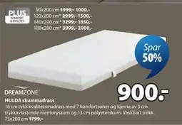 JYSK HULDA skummadrass tilbud