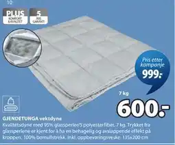 JYSK GJENDETUNGA vektdyne tilbud
