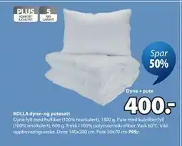 JYSK KOLLA dyne- og putesett tilbud