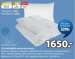 JYSK JOTUNHEIMEN moskusdunsdyne tilbud