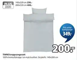 JYSK TINNE kreppsengesett tilbud