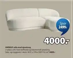 JYSK ANDRUP sofa med sjeselong tilbud