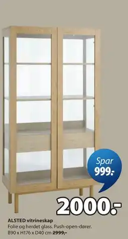 JYSK ALSTED vitrineskap tilbud