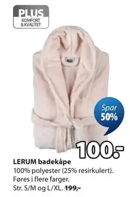 JYSK LERUM badekåpe tilbud
