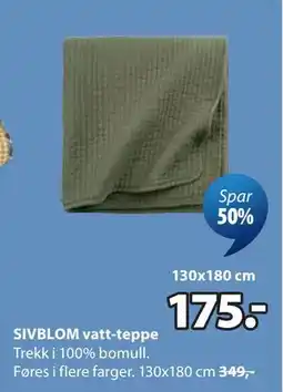 JYSK SIVBLOM vatt-teppe tilbud