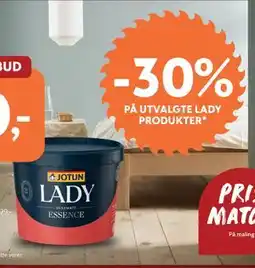 Byggmakker 30% PÅ UTVALGTE LADY PRODUKTER tilbud