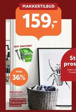 Byggmakker VEGGPLATE tilbud