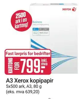 Europris A3 Xerox kopipapir tilbud