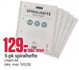 Europris 5-pk spiralhefte tilbud