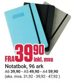 Europris Notatbok, 96 ark tilbud