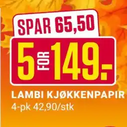 Europris LAMBI KJØKKENPAPIR tilbud