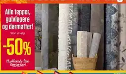 Europris Alle tepper, gulvløpere og dørmatter! tilbud