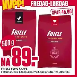 Europris FRIELE 500 G KAFFE tilbud