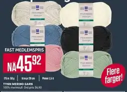 Europris TYNN MERINO GARN tilbud