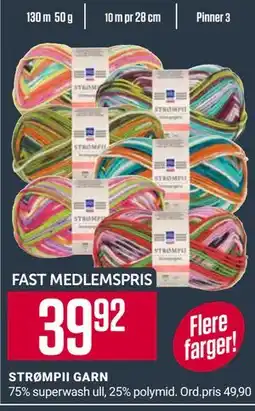 Europris STRØMPII GARN tilbud