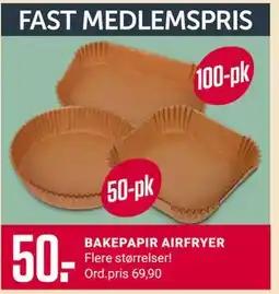 Europris BAKEPAPIR AIRFRYER, Medlemspris tilbud