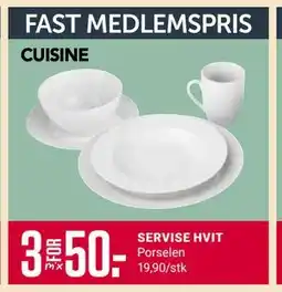 Europris SERVISE HVIT, Medlemspris tilbud