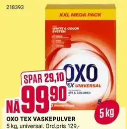 Europris OXO TEX VASKEPULVER tilbud