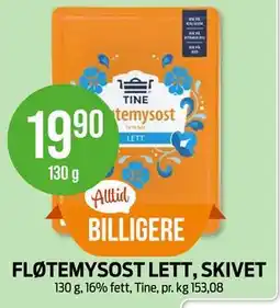 Kiwi FLØTEMYSOST LETT, SKIVET tilbud
