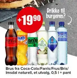 Spar Brus fra Coca-Cola/Farris/Frus/Bris/Imsdal naturell tilbud