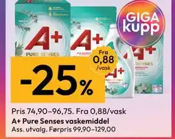 Gigaboks A+ Pure Senses vaskemiddel tilbud